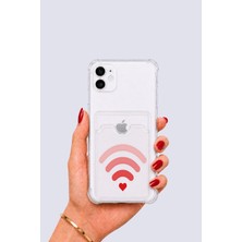 Aesco iPhone 12 Kartlıklı Aşk Sinyali Desenli Kılıf