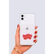 Aesco iPhone 12 Kartlıklı Pozitif Enerji Desenli Kılıf