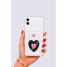 Aesco iPhone 11 Kartlıklı Vinly Desenli Kılıf