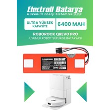 Electroll Roborock Qrevo Pro Uyumlu Batarya (Ultra Yüksek Kapasite) 6400MAH Pil Robot Süpürge Batarya Değişimi