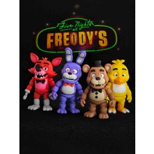 Lagom Fnaf 4'lü Figür Seti - Freddy, Bonnie, Chica, Foxy Esnek Hareketli Flexi Korku Oyunu Karakter Oyuncakları