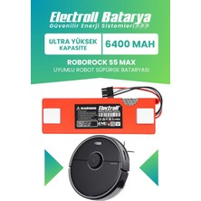 Electroll Roborock S5 Max Uyumlu Batarya (Ultra Yüksek Kapasite) 6400MAH Robot Süpürge Bataryası Değişimi