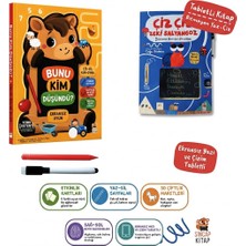 Sincap Kitap Bunu Kim Düşündü ve Çiz Çiz Zeki Salyangoz -Tabletli- Etkinlikli-Çiz Sil  3+ Yaş Eğitici Çocuk Zeka Gelişimi (2 Kitap)