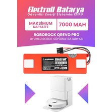 Electroll Roborock Qrevo Pro Uyumlu Batarya (Maksimum Kapasite) 7000MAH Kutulu Robot Süpürge Pil Değişimi