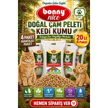 Bonny Nice Doğal Çam Peleti Kedi Kumu 10 kg 20 Lt (4 Paket)