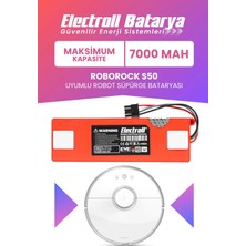 Electroll Roborock S50 Uyumlu Batarya (MAKSİMUM KAPASİTE) 7000mah Pil Robot Süpürge Batarya Değişimi