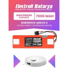 Electroll Roborock Qrevo C Uyumlu Batarya 7000MAH Pil Robot Süpürge Bataryası (RRW0PEP)
