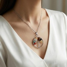 Taş Sandığı İkizler Burcu Hayat Ağacı Kolye - Paslanmaz Çelik