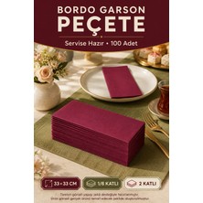 Open Home Concept 33X33 cm Bordo Garson Katlama Peçete 100 Adet 2 Katlı Kadınlar Günü Davet Parti Sofra Kağıt Peçetesi
