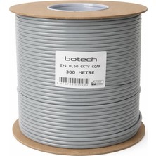 Botech 300 Metre 2+1 0.50MM Cca Koaksiyel Cctv Kamera Kablosu