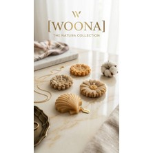 Woona Doğal Soya Dekoratif Mum - Papatya & Yıldız Çiçeği & Deniz Kabuğu El Yapımı Doğal Soya Wax Premium Kokulu Mum Seti