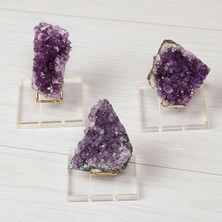 Taş Sandığı Ametist Taşı Ham Parça –Plexi Stantlı