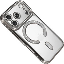 Aslanoğlu Store Iphone 17 Pro Joke Simli Magneticsafe Kılıf - Gümüş