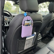 Auto Good Store Renault 19 Europa Uyumlu Araç Içi Deri Ceplik Telefon ve Kartlık Pratik Düzenleyici Lila