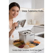 Modacar Premium Inox Saklama Kabı - Hava Sızdırmaz Mutfak Düzenleyici 14X11 cm 304 Paslanmaz Çelik