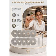 Modacar 10 Adet 40 mm Elmas Kesici Disk Seti, Mini Cam Metal Ahşap Kesme Ucu 723234