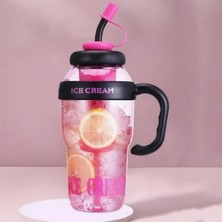 Aslanoğlu Store 1200 ml Süzgeç Bölmeli Pipetli Termal Kullanım Su Bardağı Matarası