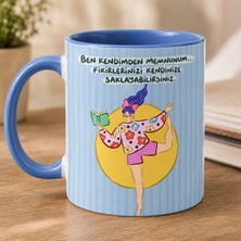 Aıon Casa Ben Kendimden Memnunum Temalı Mavi Kupa Bardak 325 ml