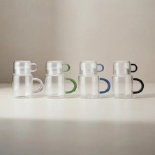 Aslanoğlu Store 690 ml Bardaklı Cam Içecek Sürahisi Renkli Kulplu 2'si 1 Arada Tasarım