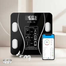 Aslanoğlu Store 180 kg Kapasiteli Bluetooth Vücut Analiz Tartısı LCD Ekranlı Akıllı Ölçüm