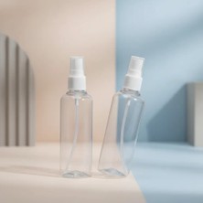 Aslanoğlu Store 100 ml Ince Sis Püskürtmeli Şeffaf Seyahat Şişesi Sızdırmaz Kapaklı Plastik