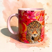 Aıon Casa Good Vibes Leopar Desenli Seramik Kupa 325 ml