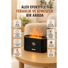 Birsence LED Alev Efektli Hava Nemlendirici 9 12 Saat Kullanımlı Aroma Difüzörü