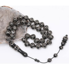 Gümüş Işlemeli Kuka Tesbih 12 mm - Koleksiyonluk Ürün