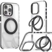 Teknomoda iPhone 16 Pro Kılıf 360 Dönen Magsafe Standlı Korumalı Silikon