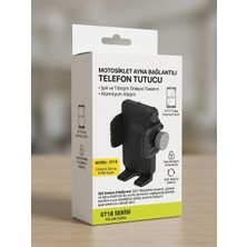 HiboTekno Motosiklet Ayna Bağlantılı Telefon Tutucu - Titreşim Önleyici Şok Emici Kilitli Mekanizma 4.7 Inç ile 7.2 Inç