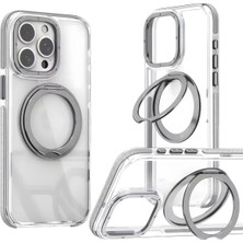 Teknomoda iPhone 16 Pro Kılıf 360 Dönen Magsafe Standlı Korumalı Silikon
