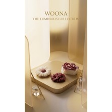 Woona Doğal Soya Wax Gül ve Vanilya Kokulu Dekoratif 3' Lü Set Gül & Ortacan Çiçeği & Papatya El Yapımı Doğal Soya Wax Premium Kokulu Mum Seti
