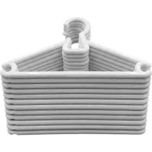 Barux Plus 10'lu Set Beyaz Plastik Çocuk ve Bebek Elbise Askısı - Kıyafet Askılığı.
