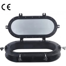 Sealux - Oval Lumboz Abs Plastik Siyah (50X26CM): Füme Temperlenli Cam Estetiği ve Maksimum Sızdırmazlık Güvencesi!