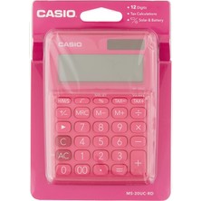 1001 MS-20UC-RD-N-DC Casio Mini Masa Hesap Makinesi, Pembe