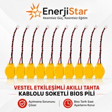 Enerjistar Vestel Etkileşimli Faz-1 Akıllı Tahta CR2032 Kablolu Soketli Bios Pili 10'lu