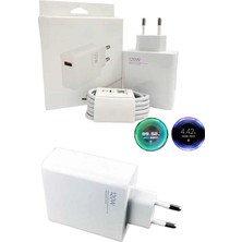 120 Watt Turbo Hızlı Şarj Aleti Seti Hızlı Şarj Adaptörü Beyaz - Lisinya