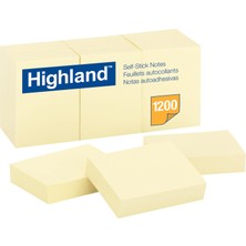 1001 Post-It Self-Stick Pedleri, 1 – 1/2 x 2, Yellow, 100 Sheets/pad, 12 Pads/paket