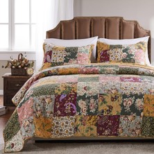 1001 Greenland Home Patchwork Nevresim TAKIMI,%100 Pamuk, Patchwork Tasarımı, Çift Kişilik Yatak, x