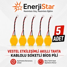 Enerjistar Vestel Etkileşimli Faz-1 Akıllı Tahta CR2032 Kablolu Soketli Bios Pili 5 Adet