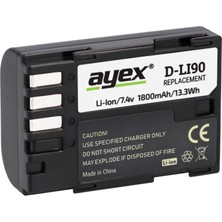 1001 D-LI90 Batarya Pentax K7, K5, K5 Iı, K5 Iıs, K3, K01, 645D Için