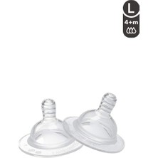 1001 Silikon Anti-Kolik 2'li Biberon Emziği Large 4+ Ay