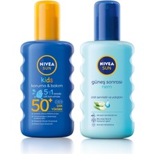 1001 Sun Spf 50+ Koruma & Bakım Çocuk Güneş Spreyi 200 Ml, Ekstra Suya Dayanıklı Renkli Nemlendiric