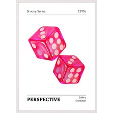 1001 Beyaz Çerçeveli Tablo Perspektif Zarlar - Minimal Geometrik Genç Odası Dekoru Poster 102184, 30