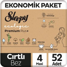 1001 Ecologic Premium Plus Bebek Bezi 4 Numara Maxi 52 Adet