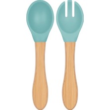 1001 Basıcs Mama Kaşığı + Çatal - Aqua Green