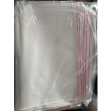 1001 Şeffaf Bantlı (30X40 Cm) Parlak Jelatin Poşet (100 Adet) - Şeffaf Hediye Poşeti