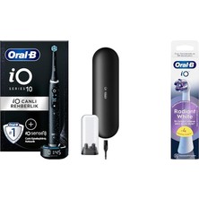 1001 Io Sense ile Io - 10 Siyah Elektrikli/şarjlı Diş Fırçası + Oral-B Io Radiant White Beyaz Diş