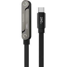 1001 Type-C Pd 5A 240W Örgülü Yassı Data Şarj Kablosu | Akıllı Çip | Katlanabilir Stand 120CM