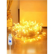 1001 10 mt Yılbaşı LED Günışığı USB Girişli Noel Dekorasyon Üç Kademeli, Sarı